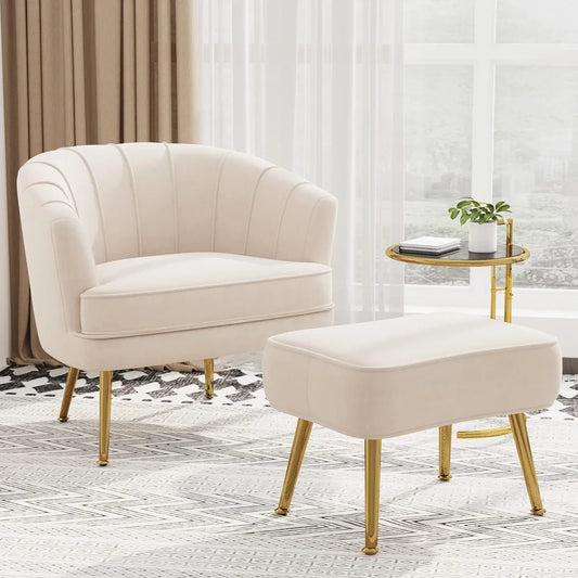 Accent Chairs with Ottoman for Living Room Bedroom Office Leisure Upholstered Single Sofa Chair Arm Chair Comfy Chair Read