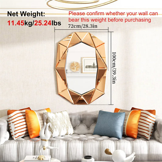 BORWARTH Modern Irregular Wall Mirror Vintage Accent Decor